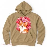 Cute Corgi Dog Valentines Day Love Heart Gift Hoodie thumb 0