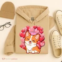 Cute Corgi Dog Valentines Day Love Heart Gift Hoodie thumb 4