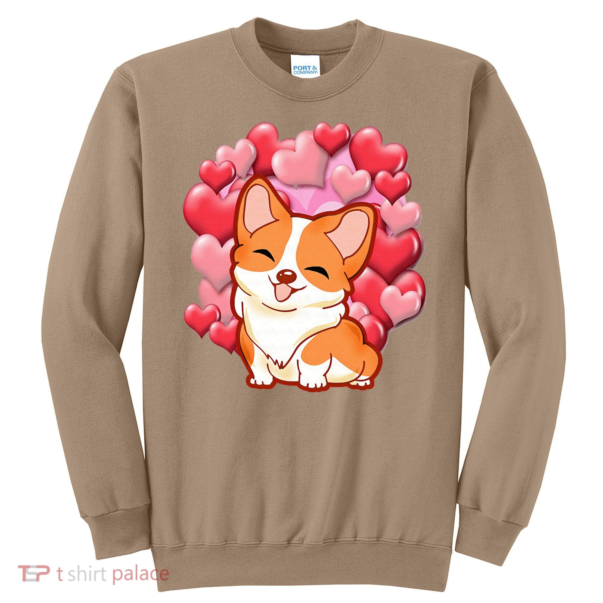 Cute Corgi Dog Valentines Day Love Heart Gift Sweatshirt