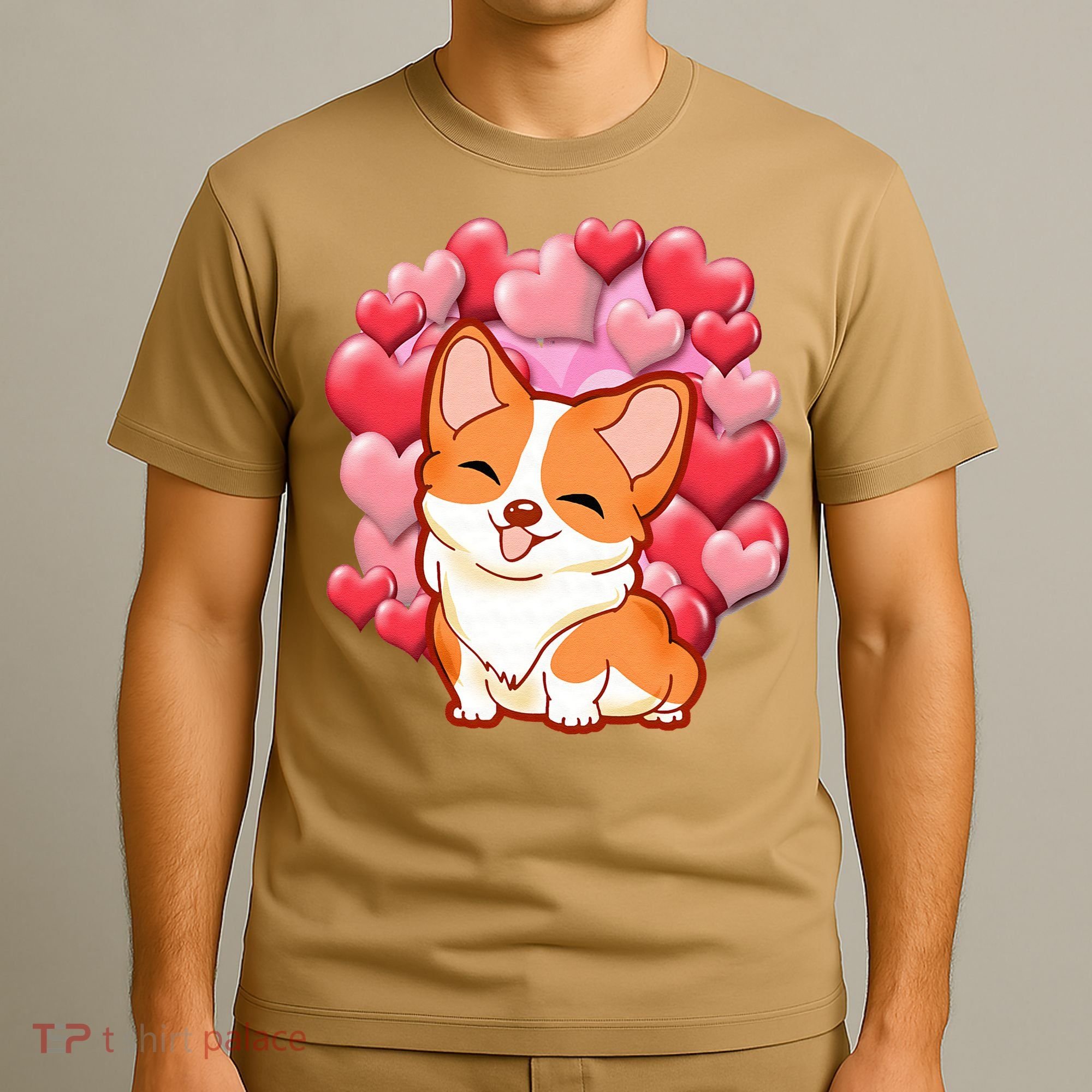 Cute Corgi Dog Valentines Day Love Heart Gift T-Shirt