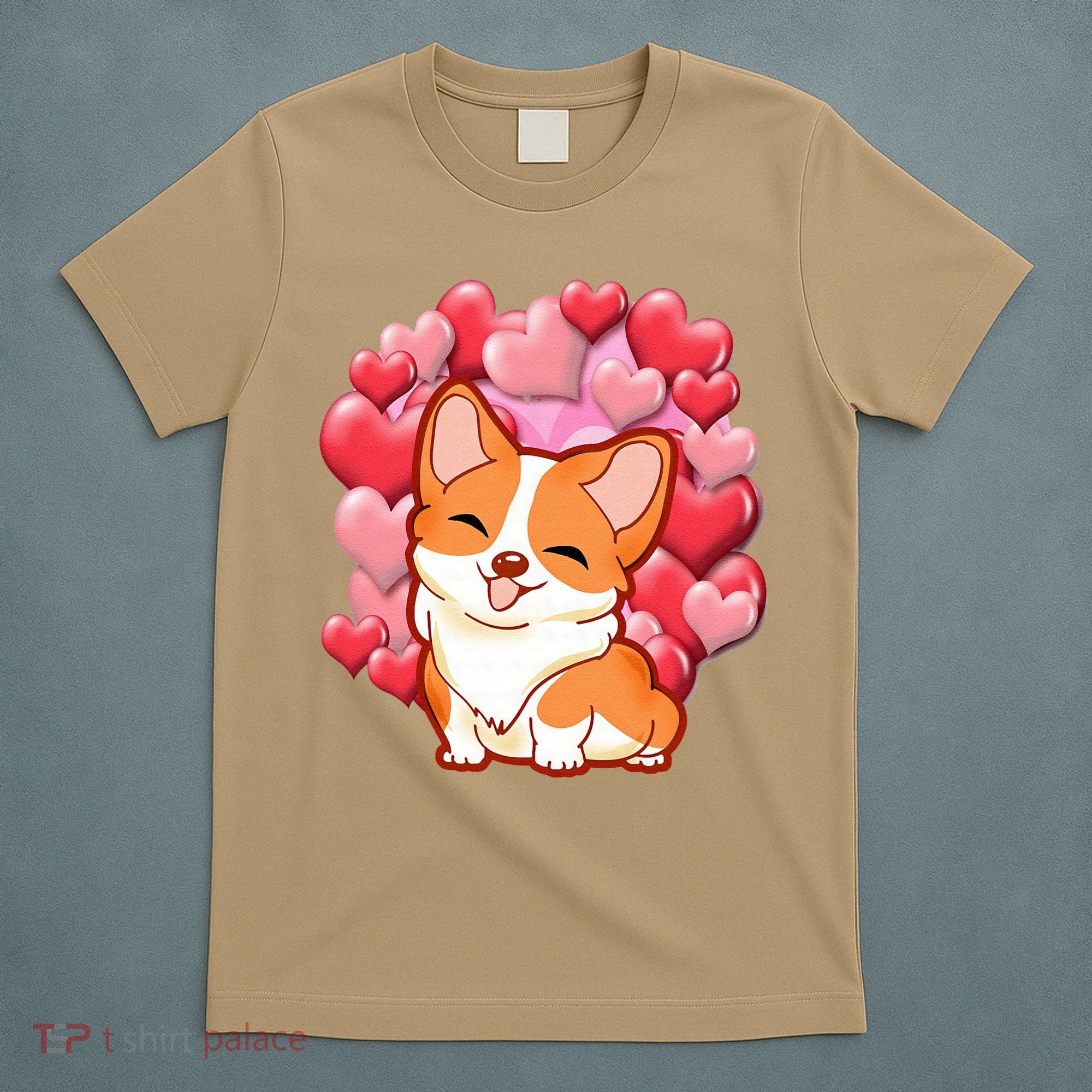 Cute Corgi Dog Valentines Day Love Heart Gift T-Shirt