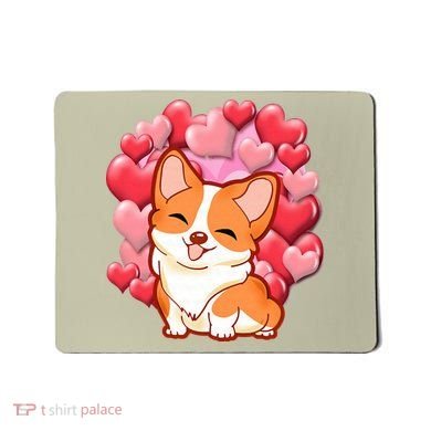 Cute Corgi Dog Valentines Day Love Heart Gift Mousepad