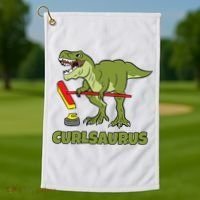 Curlsaurus Curler Dinosaur Sport Golf Towel thumb 1