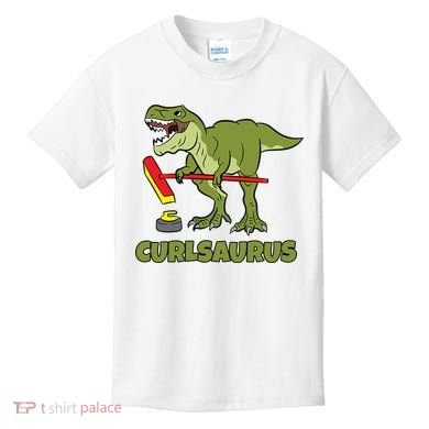 Curlsaurus Curler Dinosaur Sport Kids T-Shirt