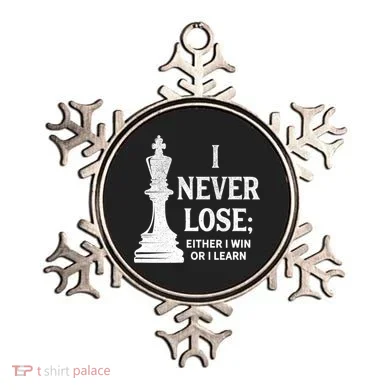 Classic Chess Design Gift I Never Lose I Either Win Or Learn Gift Ornament