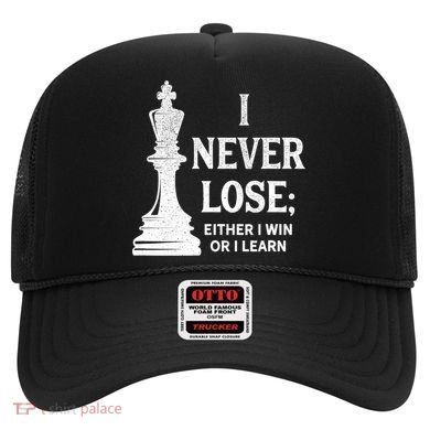 Classic Chess Design Gift I Never Lose I Either Win Or Learn Gift Hat