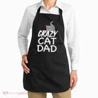 Crazy Cat Dad Funny Fathers Day Kitten Dads Tee Apron thumb 2