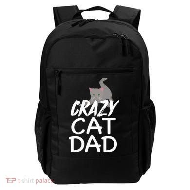 Crazy Cat Dad Funny Fathers Day Kitten Dads Tee Backpack