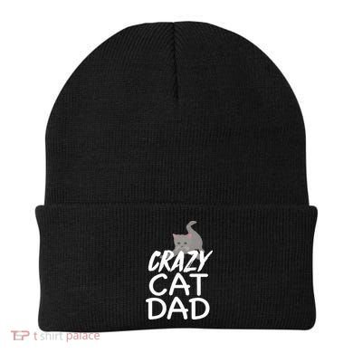 Crazy Cat Dad Funny Fathers Day Kitten Dads Tee Beanie