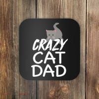 Crazy Cat Dad Funny Fathers Day Kitten Dads Tee Coaster thumb 0