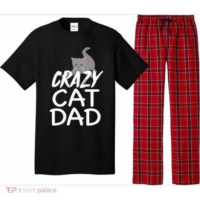 Crazy Cat Dad Funny Fathers Day Kitten Dads Tee Pajama Set