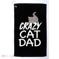 Crazy Cat Dad Funny Fathers Day Kitten Dads Tee Golf Towel thumb 0