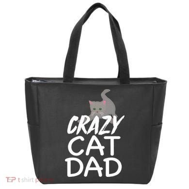 Crazy Cat Dad Funny Fathers Day Kitten Dads Tee Tote Bag