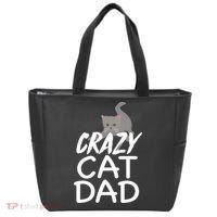Crazy Cat Dad Funny Fathers Day Kitten Dads Tee Tote Bag thumb 0