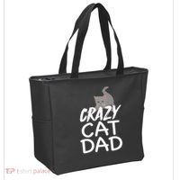 Crazy Cat Dad Funny Fathers Day Kitten Dads Tee Tote Bag thumb 2