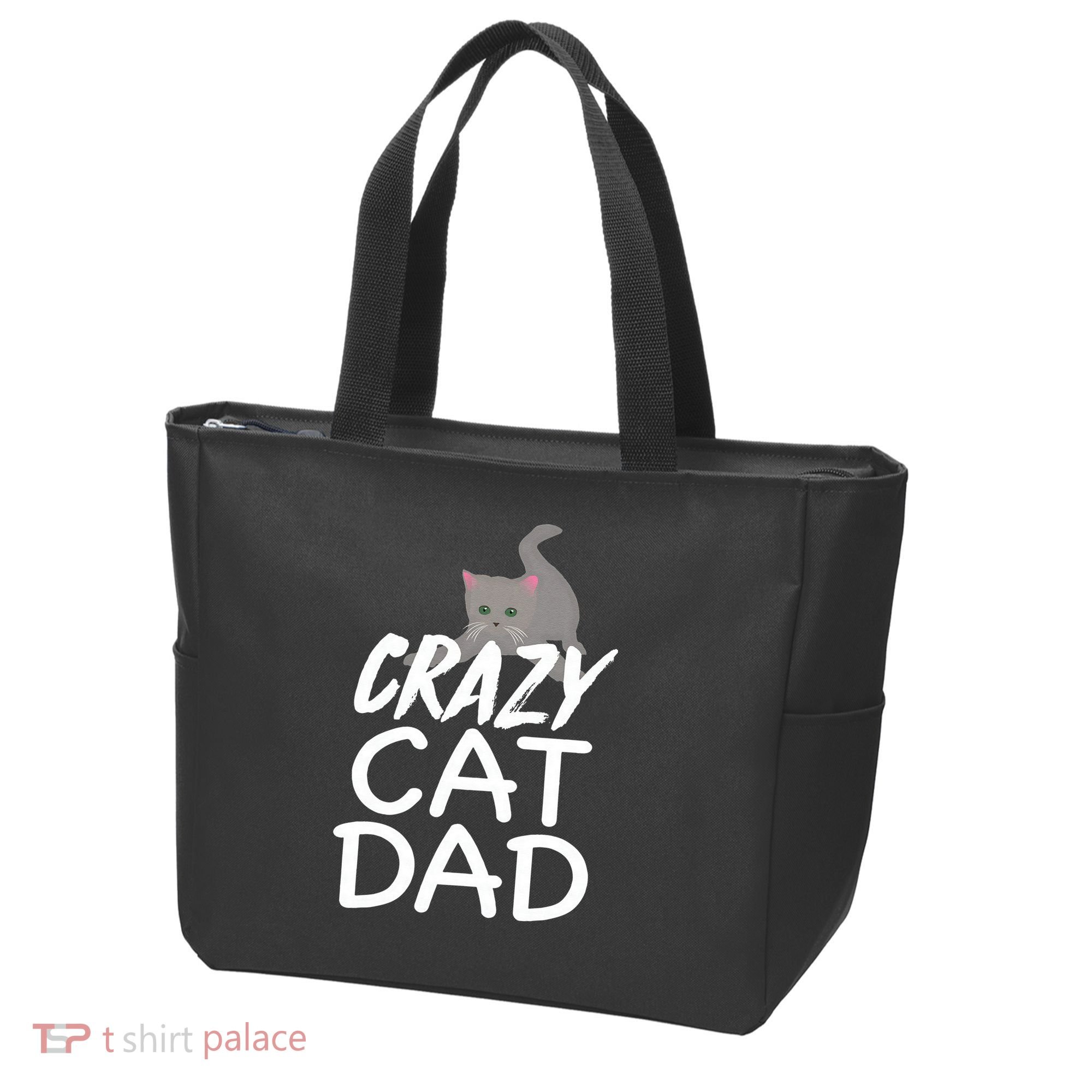 Crazy Cat Dad Funny Fathers Day Kitten Dads Tee Tote Bag