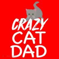 Crazy Cat Dad Funny Fathers Day Kitten Dads Tee Santa Hat thumb 1