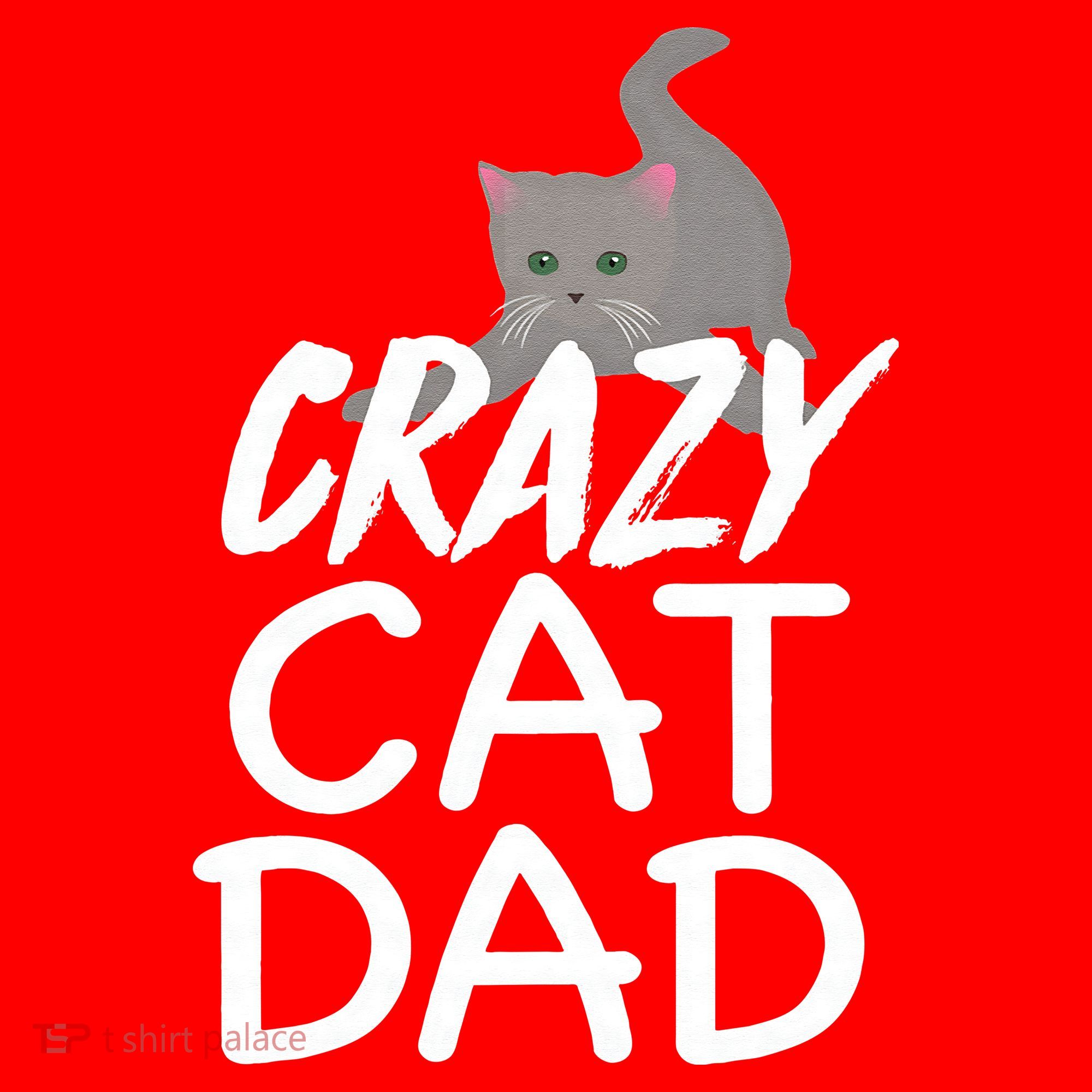 Crazy Cat Dad Funny Fathers Day Kitten Dads Tee Santa Hat