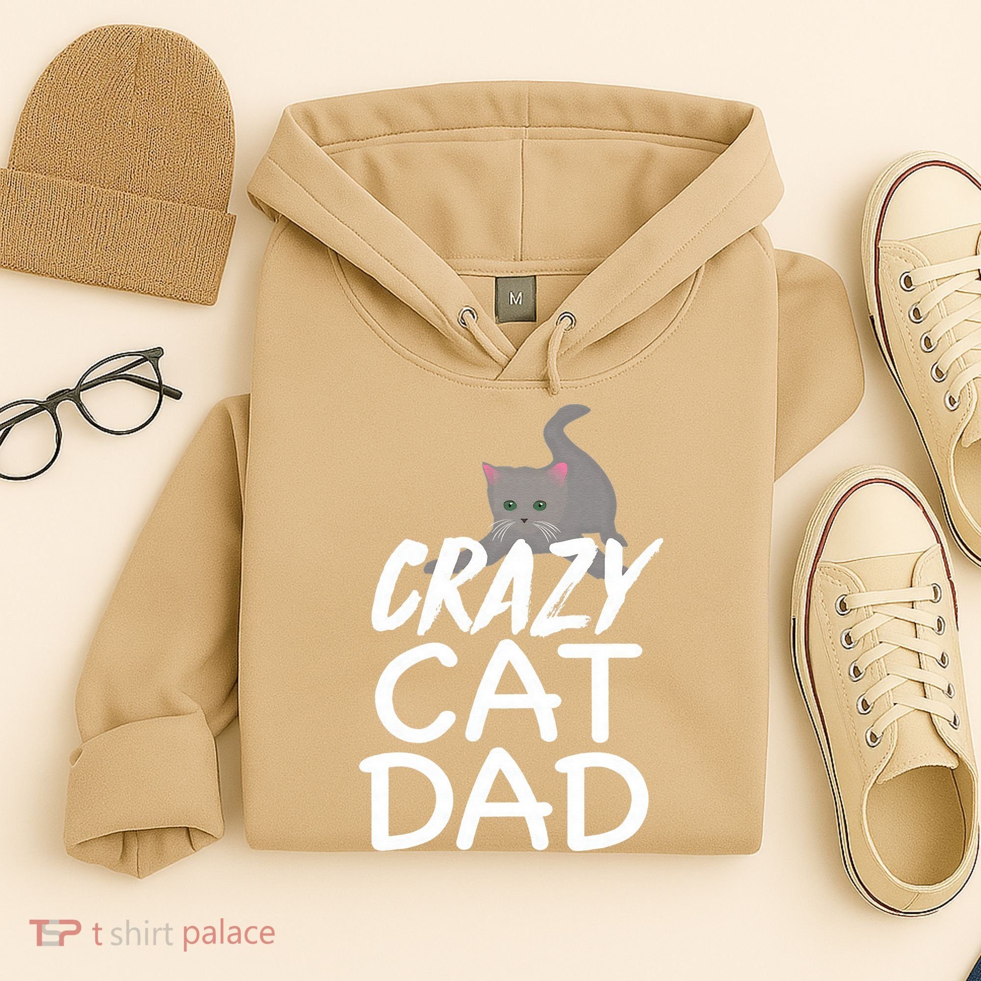Crazy Cat Dad Funny Fathers Day Kitten Dads Tee Hoodie