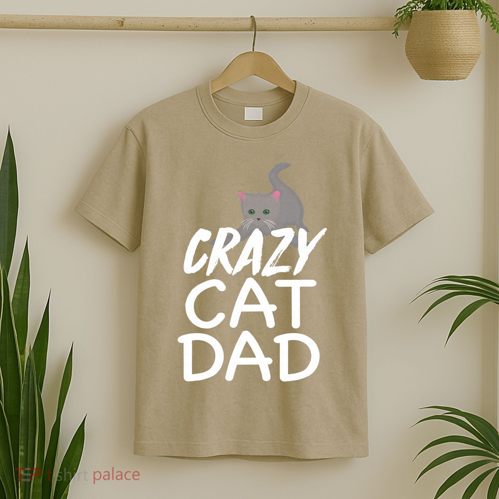 Crazy Cat Dad Funny Fathers Day Kitten Dads Tee T-Shirt