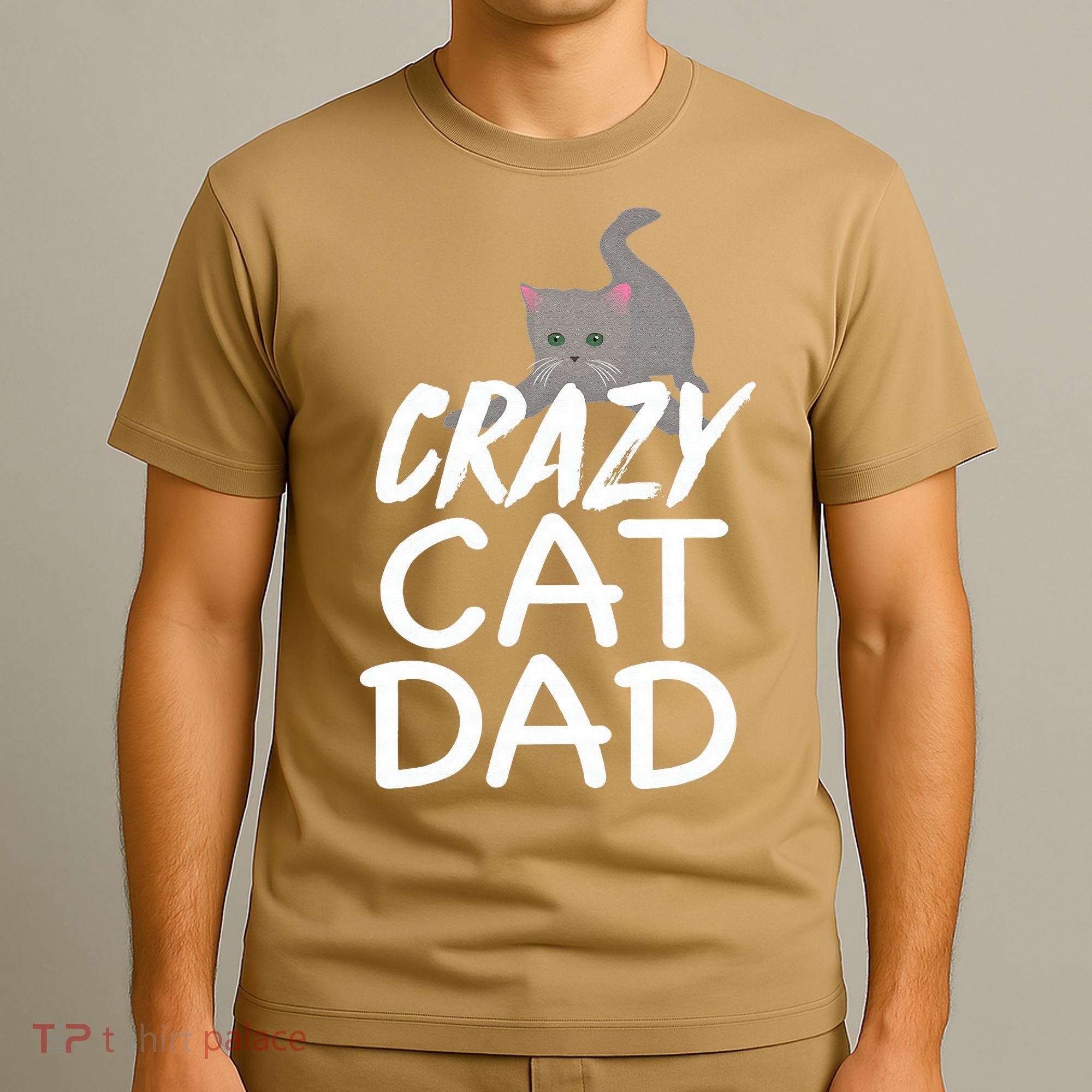 Crazy Cat Dad Funny Fathers Day Kitten Dads Tee T-Shirt