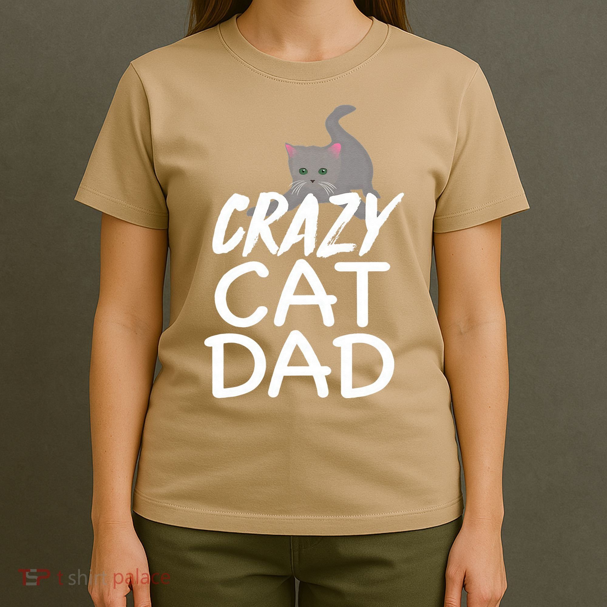 Crazy Cat Dad Funny Fathers Day Kitten Dads Tee T-Shirt