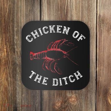 Crawfish Chicken Ditch Retro Cajun Food Gift Coaster