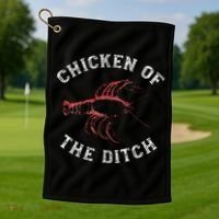Crawfish Chicken Ditch Retro Cajun Food Gift Golf Towel thumb 1