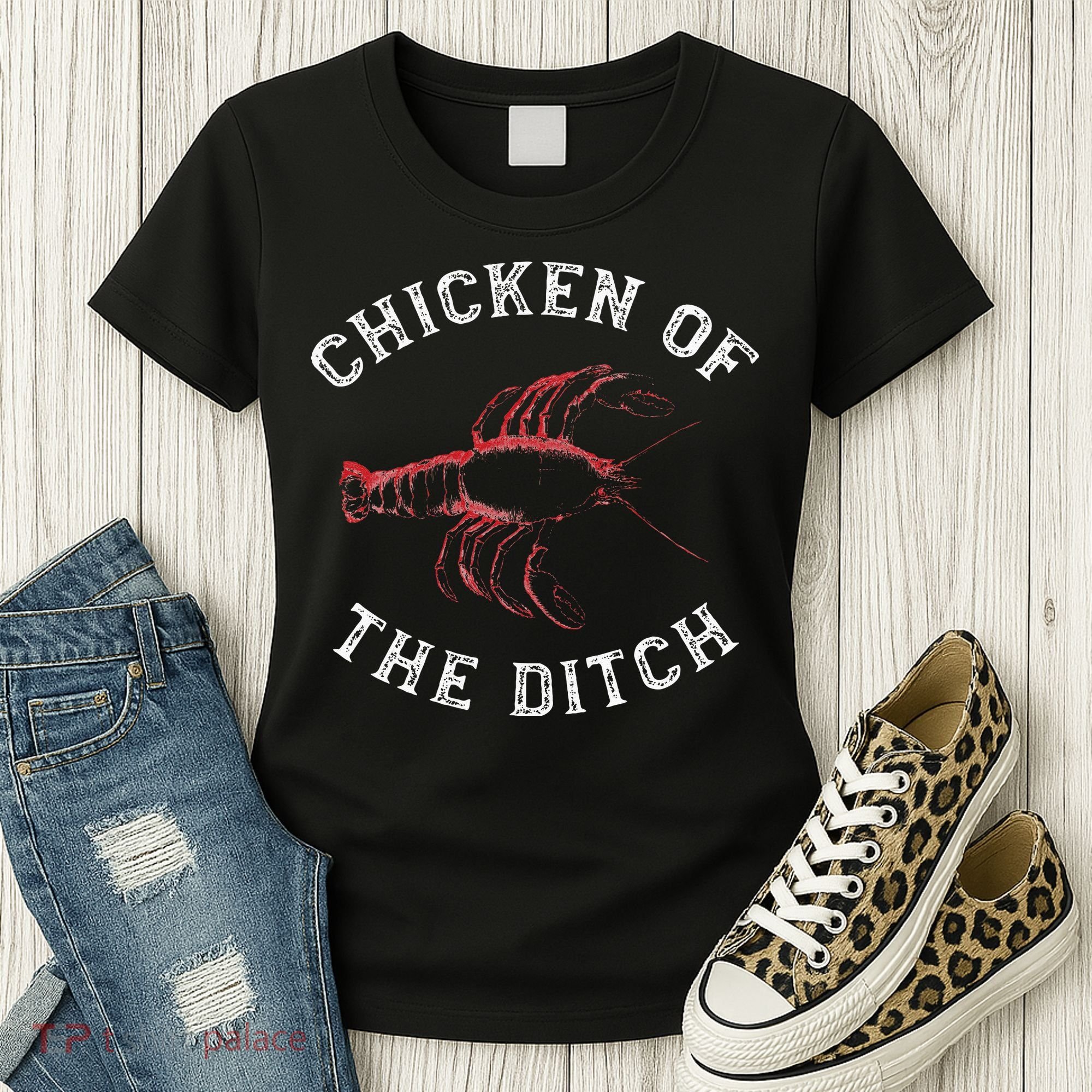 Crawfish Chicken Ditch Retro Cajun Food Gift Women's T-Shirt