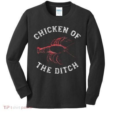 Crawfish Chicken Ditch Retro Cajun Food Gift Kids Long Sleeve Shirt