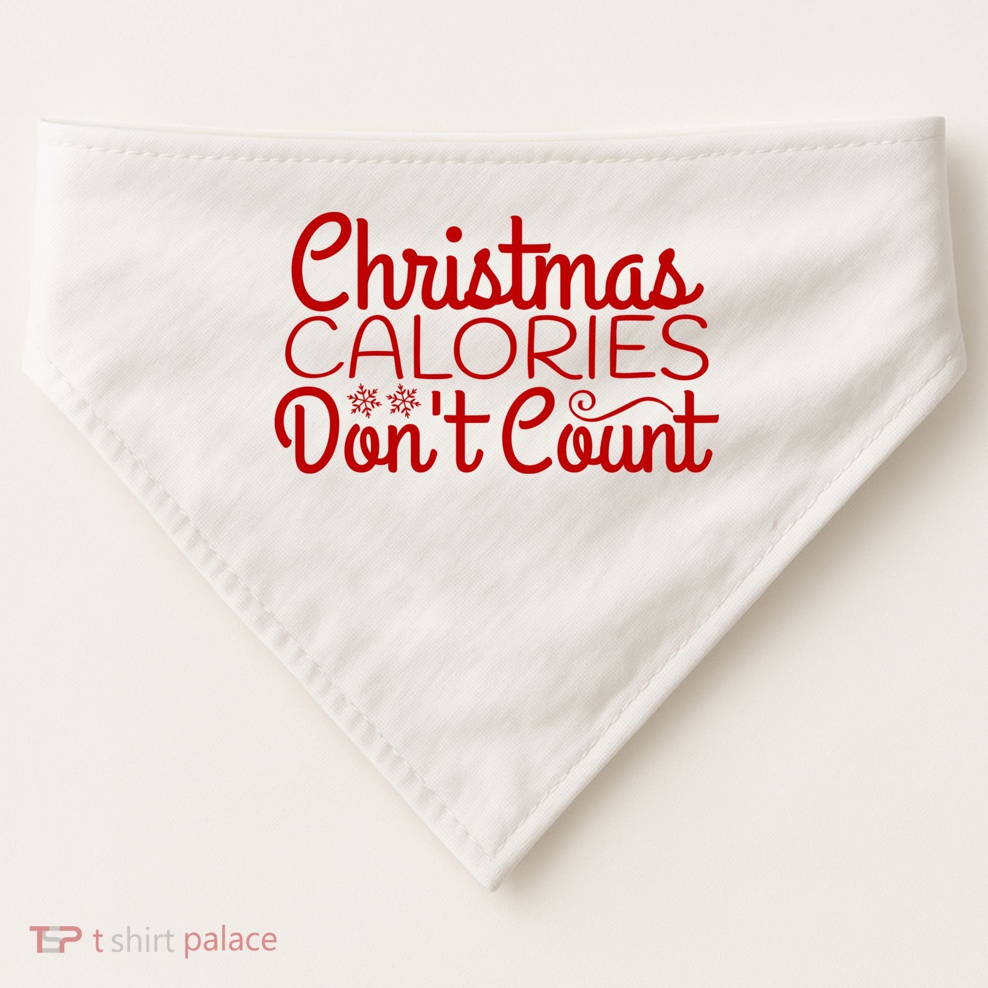 Christmas Calories Don't Count Funny USA-Made Doggie Bandana