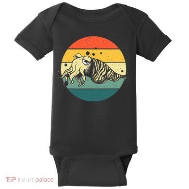 Cute Cuttlefish Design  Lovers Fishing Baby Bodysuit