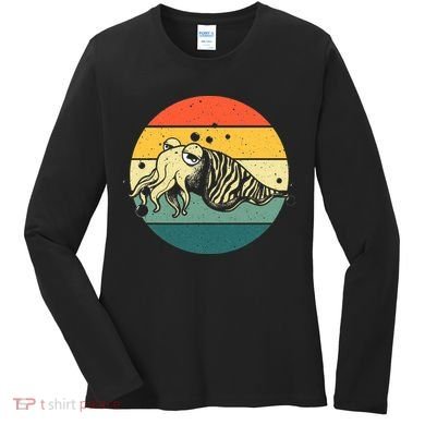 Cute Cuttlefish Design  Lovers Fishing Women's Long Sleeve Shirt