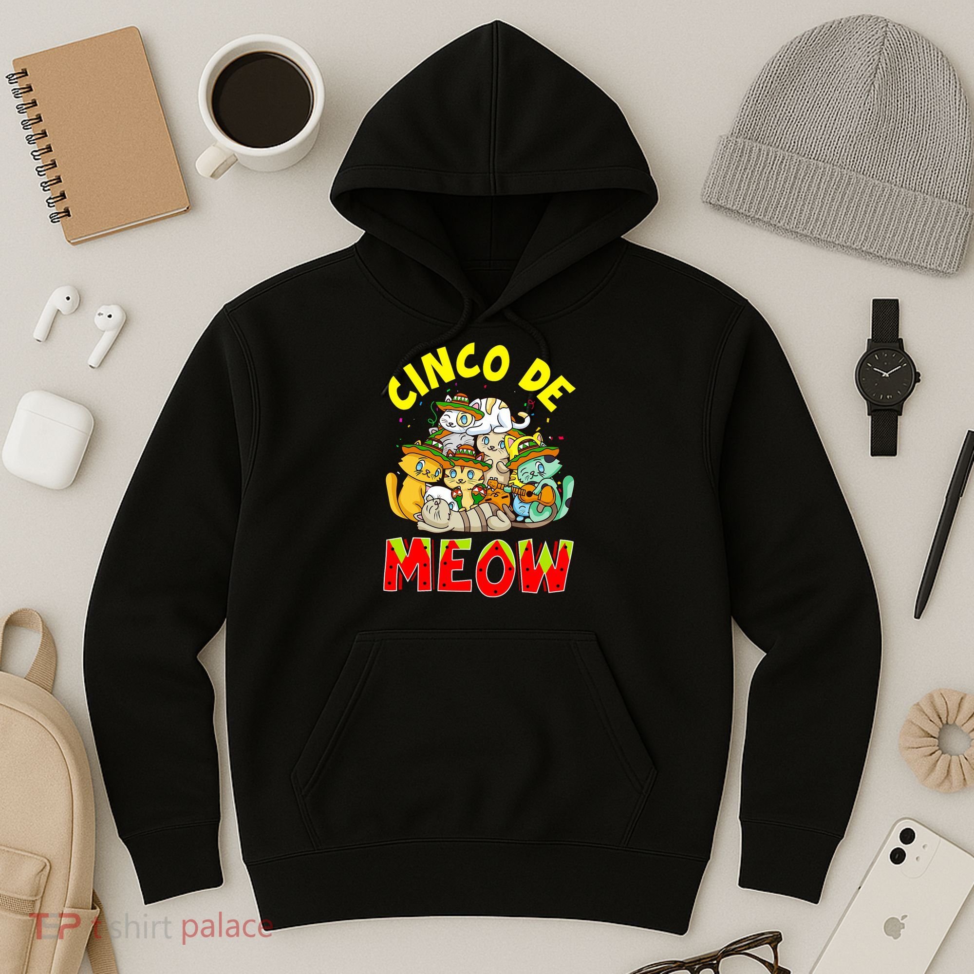 Cat Cinco De Meow Mayo Mexican Fiesta Hoodie