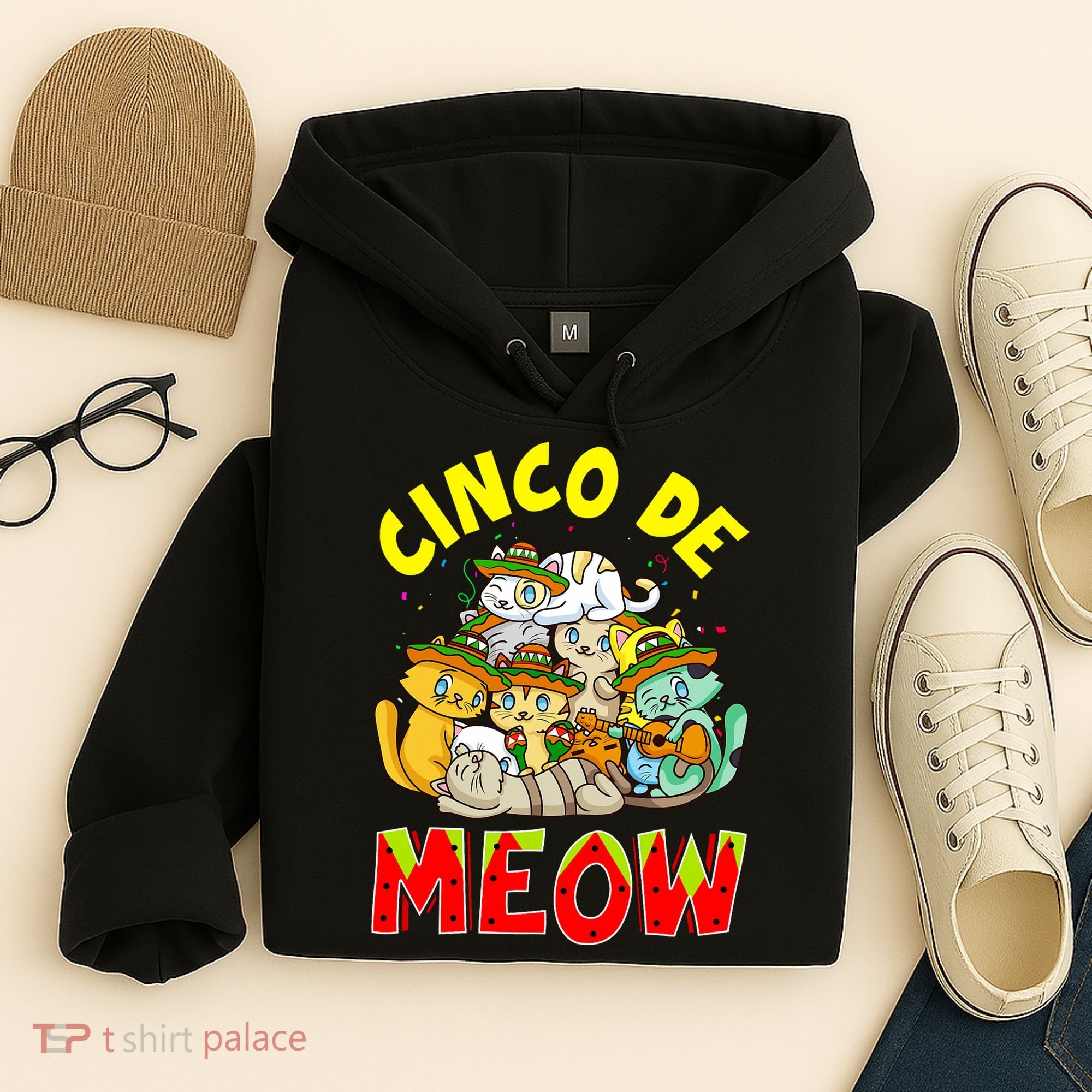 Cat Cinco De Meow Mayo Mexican Fiesta Hoodie