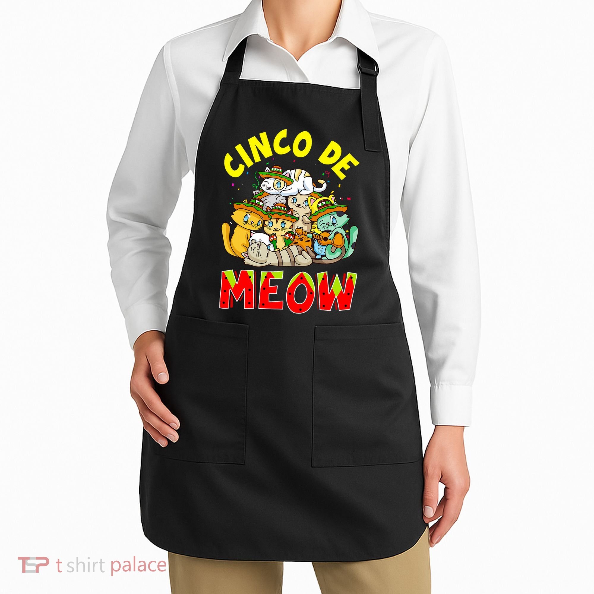 Cat Cinco De Meow Mayo Mexican Fiesta Apron