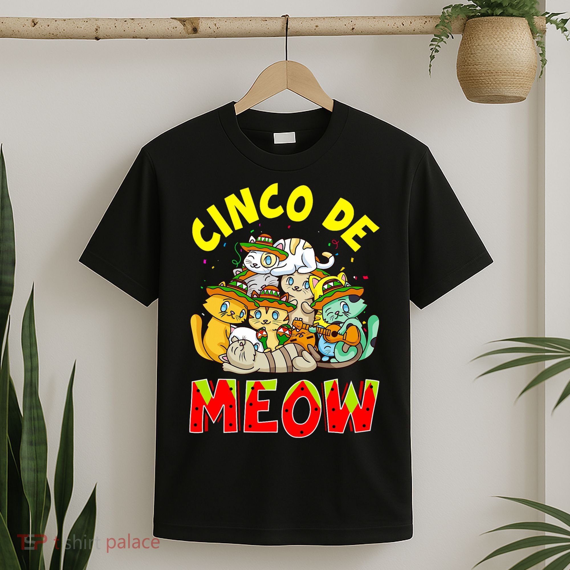 Cat Cinco De Meow Mayo Mexican Fiesta T-Shirt