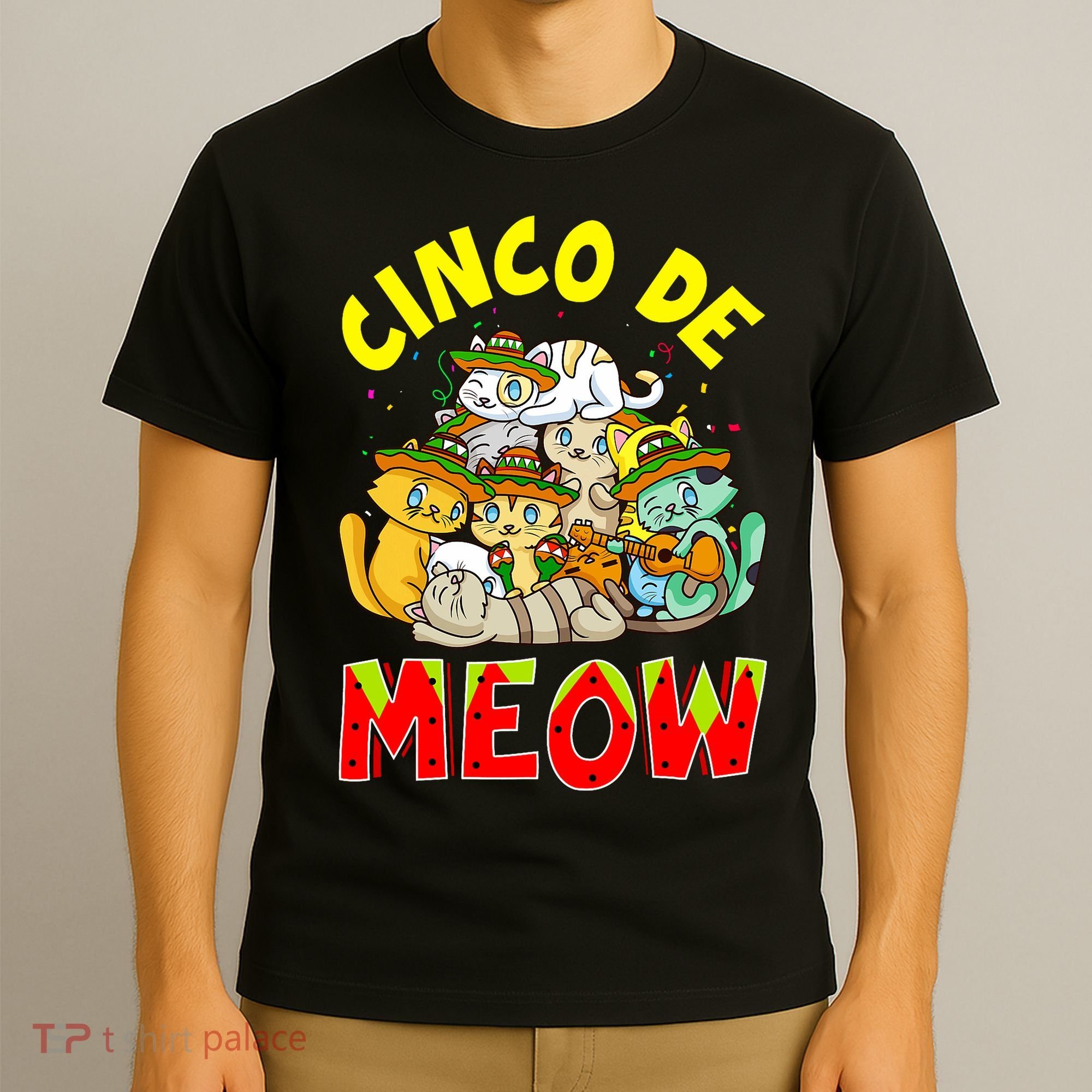 Cat Cinco De Meow Mayo Mexican Fiesta T-Shirt