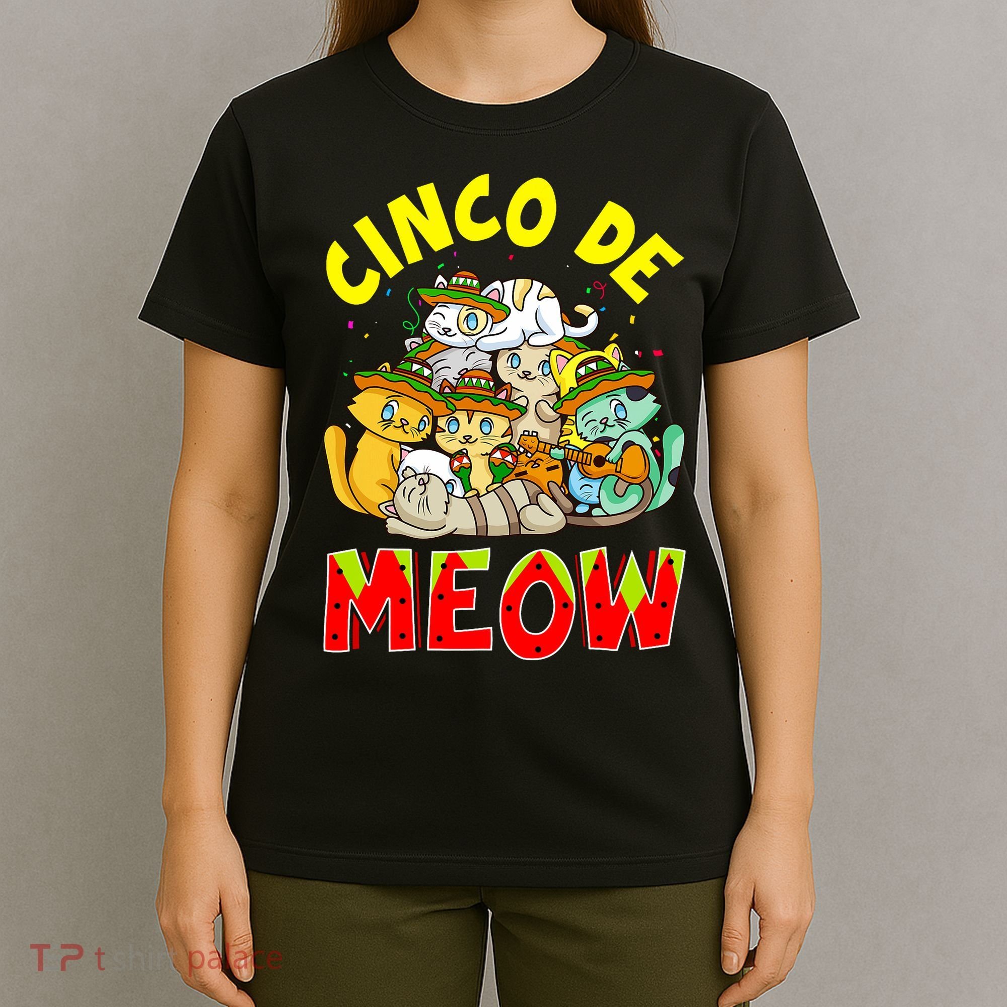 Cat Cinco De Meow Mayo Mexican Fiesta T-Shirt