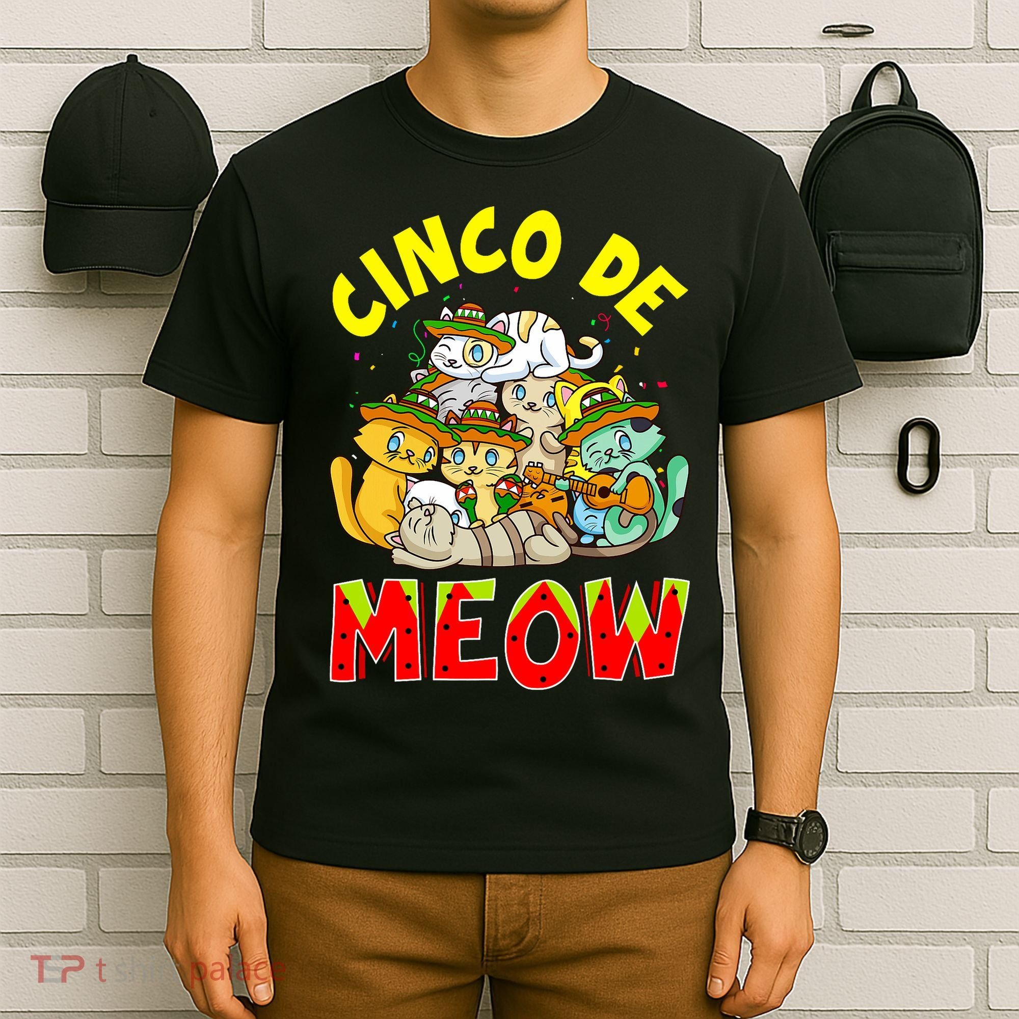 Cat Cinco De Meow Mayo Mexican Fiesta T-Shirt
