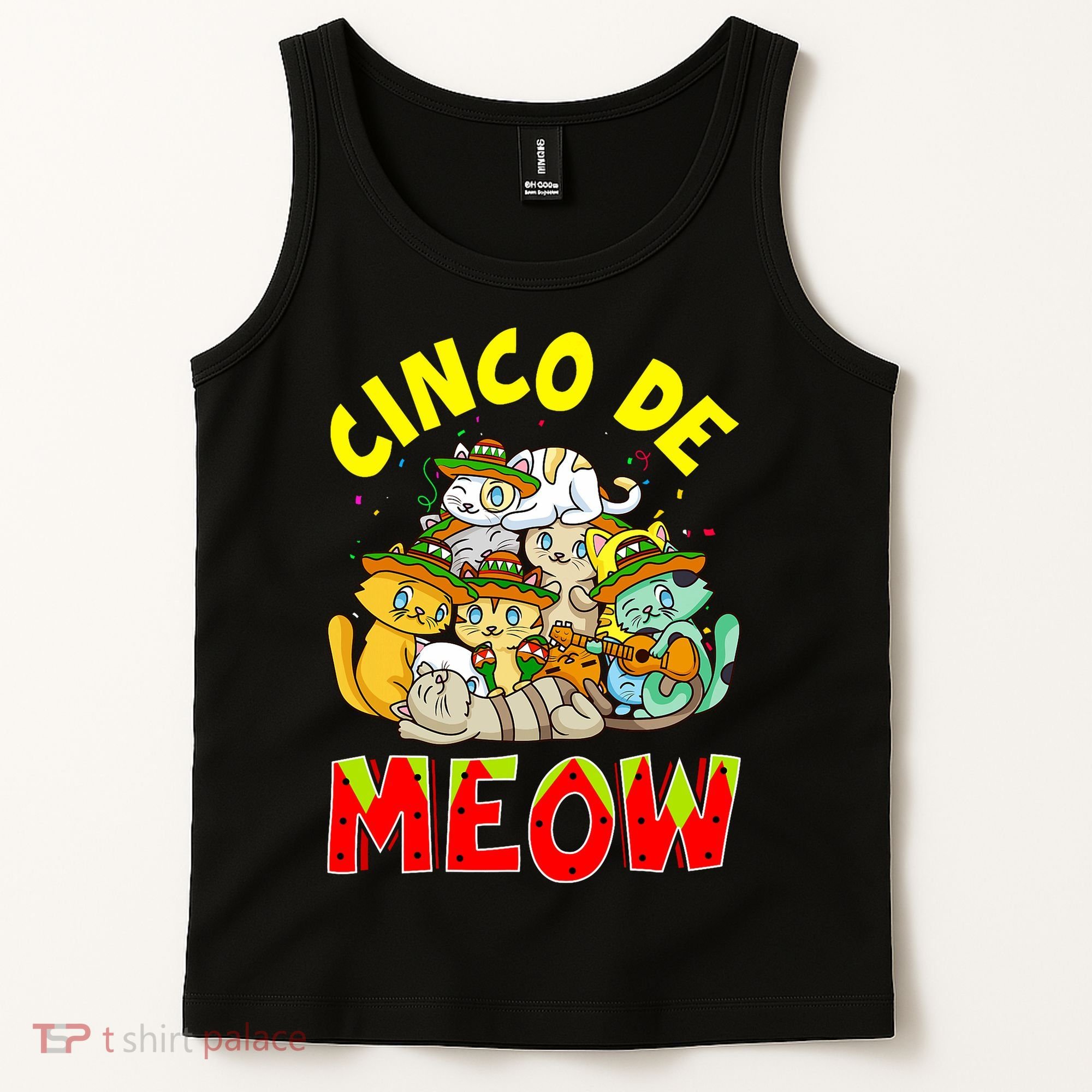 Cat Cinco De Meow Mayo Mexican Fiesta Tank Top