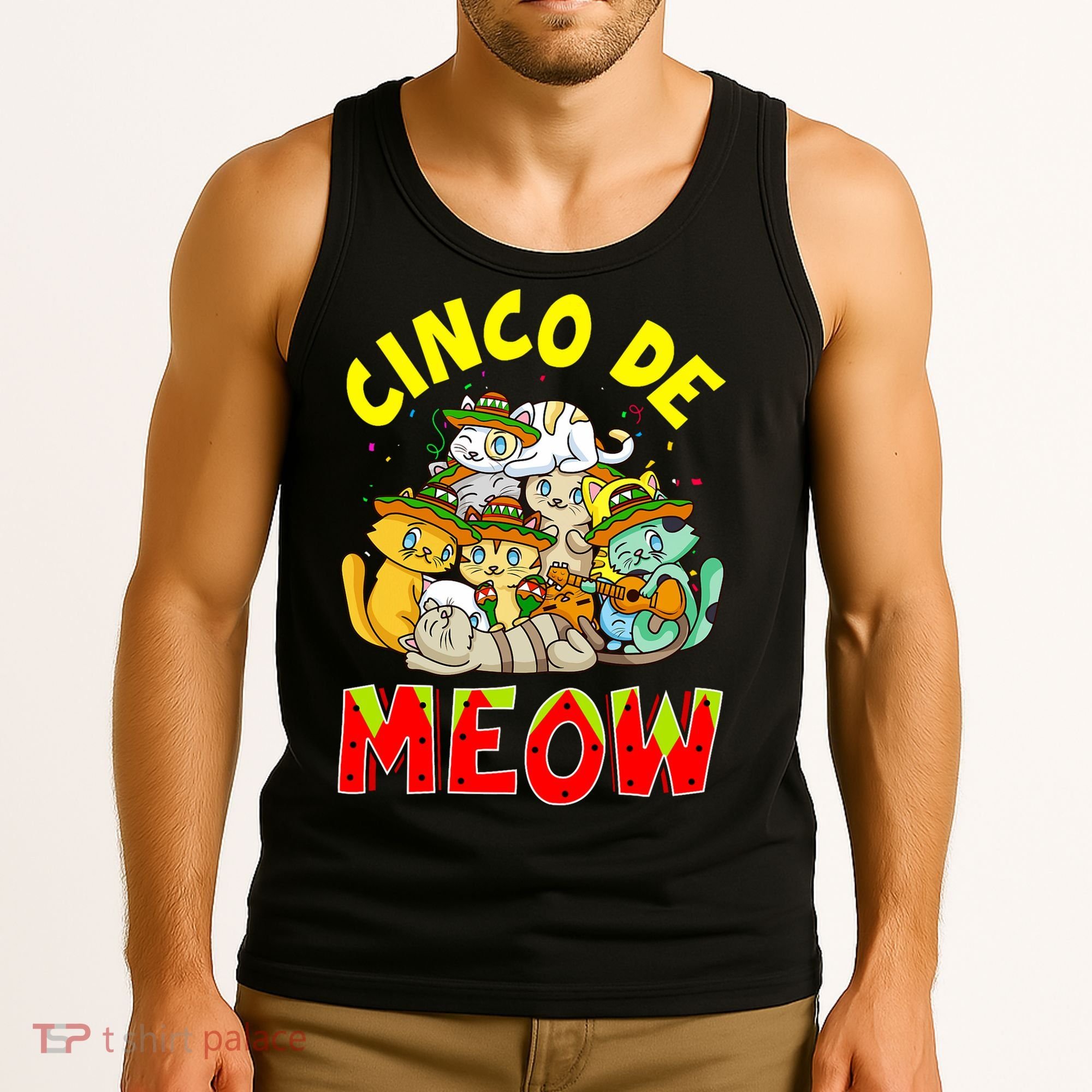Cat Cinco De Meow Mayo Mexican Fiesta Tank Top