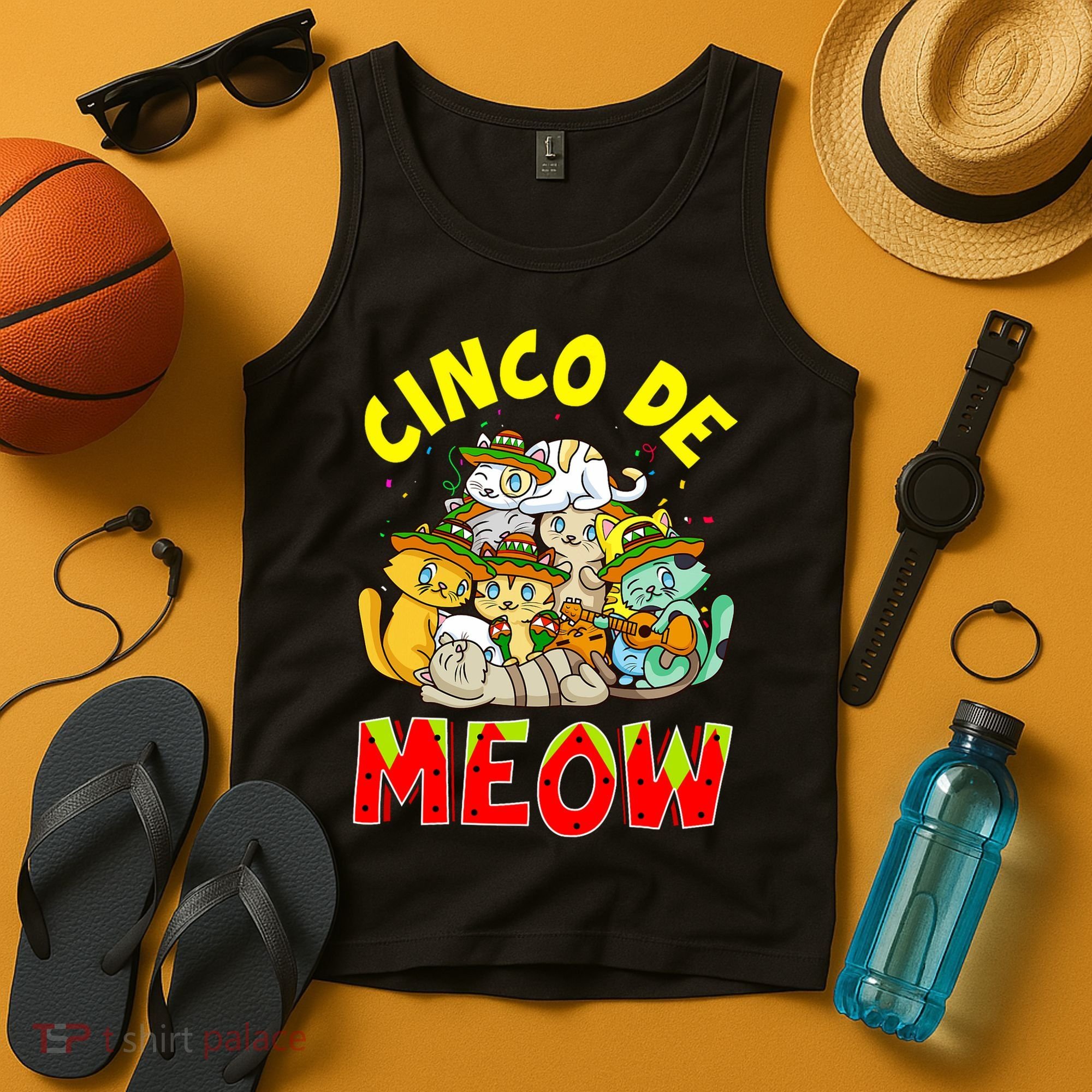 Cat Cinco De Meow Mayo Mexican Fiesta Tank Top