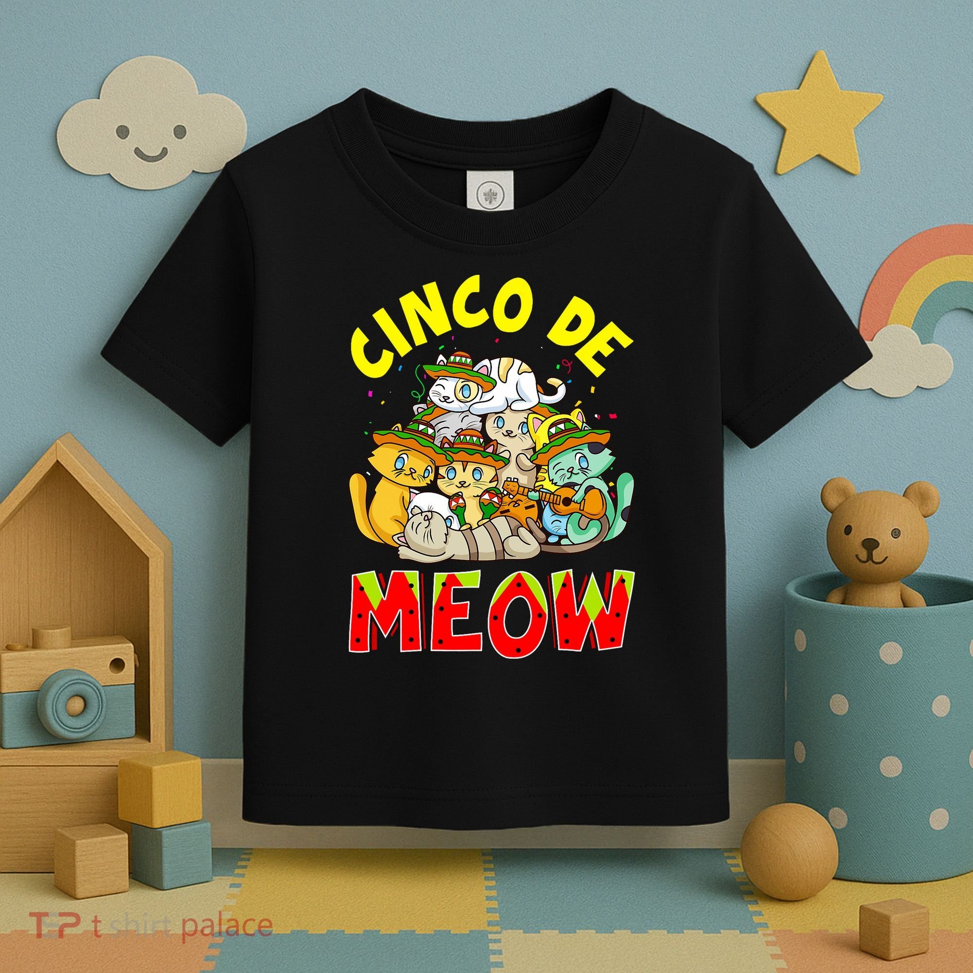 Cat Cinco De Meow Mayo Mexican Fiesta Toddler T-Shirt