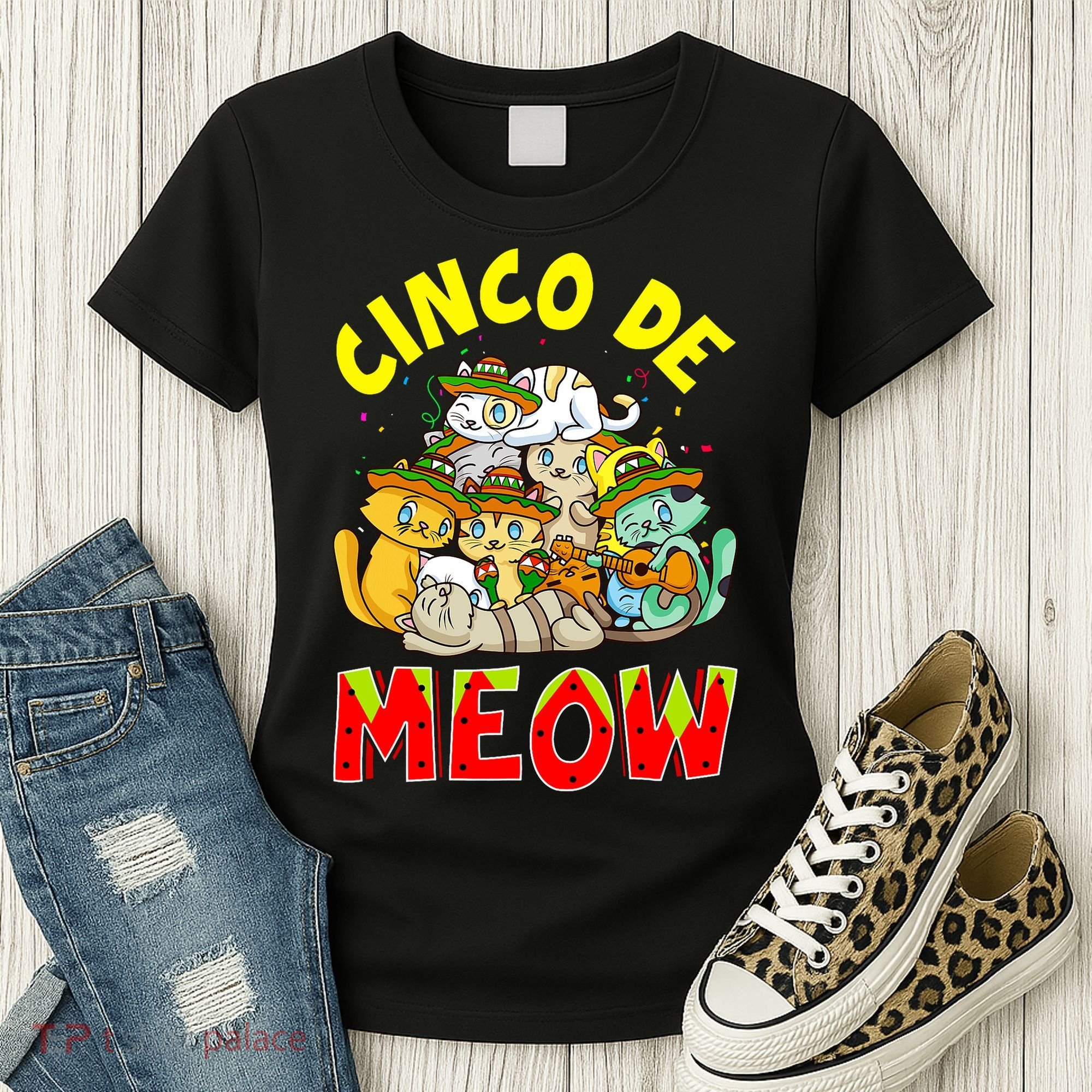Cat Cinco De Meow Mayo Mexican Fiesta Women's T-Shirt