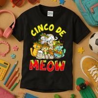Cat Cinco De Meow Mayo Mexican Fiesta Kids T-Shirt thumb 3