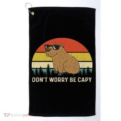 Cool Capybara Don't Worry Be Cappy Vintage Funny Rodent Meme Golf Towel