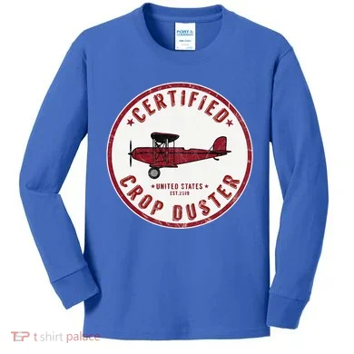 Certified Crop Duster Planes And Aerial Kids Long Sleeve Shirt