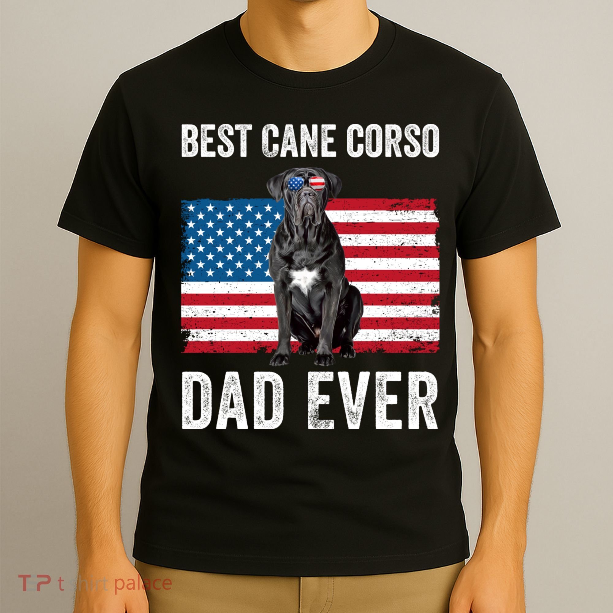 Cane Corso Dad USA American Flag Cane Corso Dog Lover Owner T-Shirt