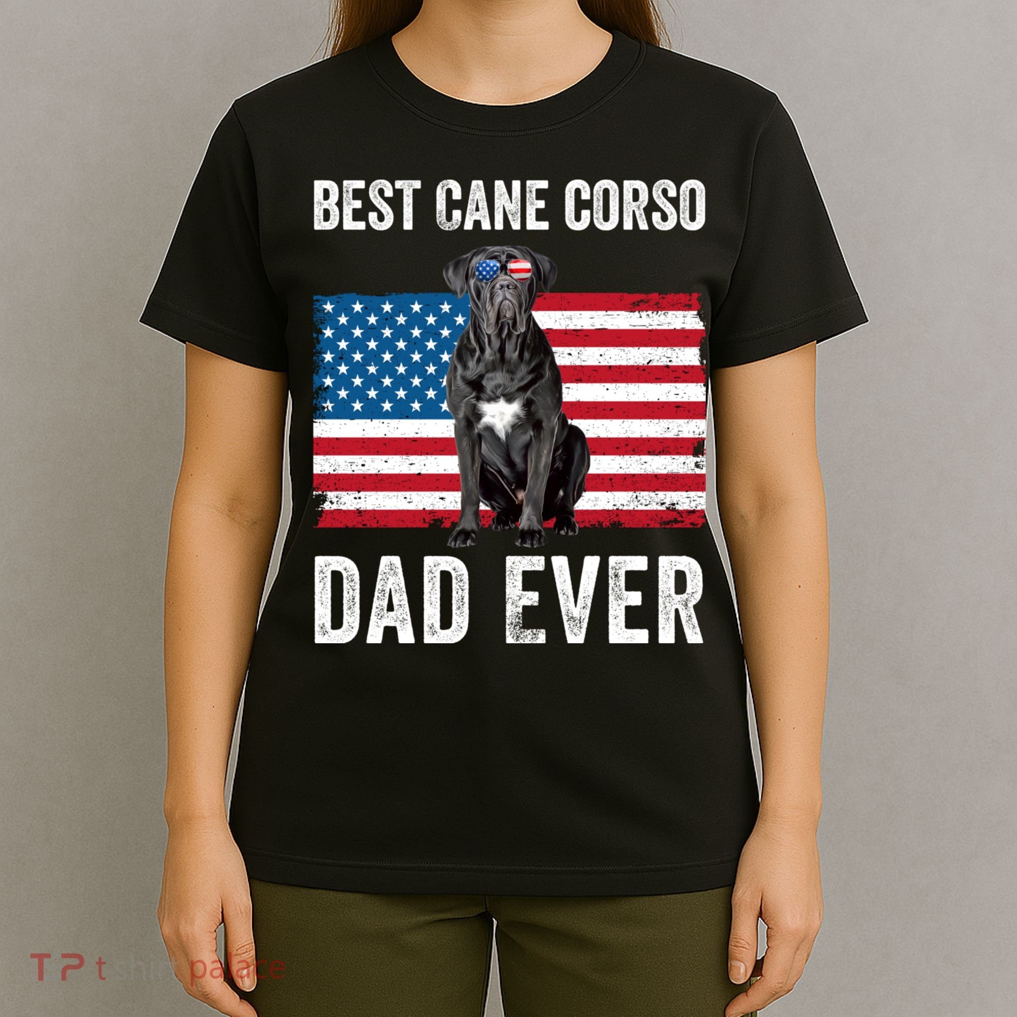 Cane Corso Dad USA American Flag Cane Corso Dog Lover Owner T-Shirt